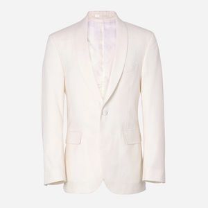 Alton Lane Custom White Wool Blazer Satin Yoke